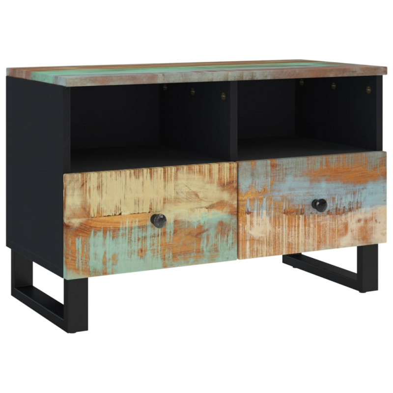 Szafka pod telewizor, 70x33x46 cm, lite drewno z odzysku