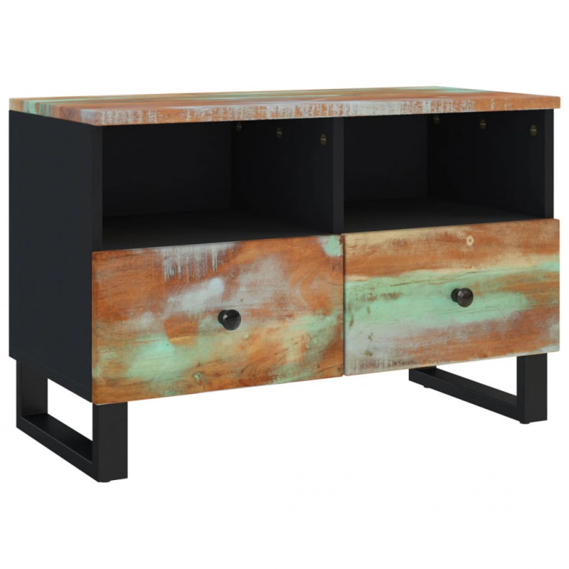 Szafka pod telewizor, 70x33x46 cm, lite drewno z odzysku
