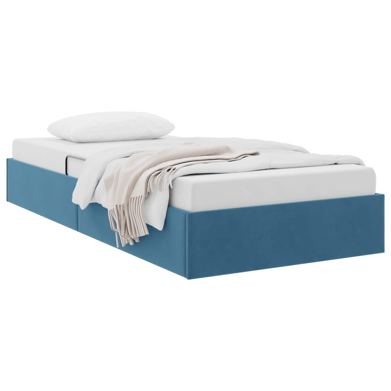 Łóżko z miejscem do przechowywania Ciemnoniebieski 100 x 200 cm