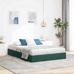 Łóżko z miejscem do przechowywania Ciemna zieleń 140 x 200 cm