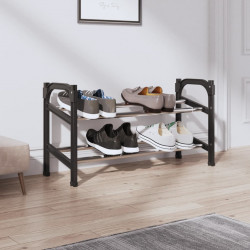 Rozsuwany stojak na buty z 2 półkami, 119x24x37 cm