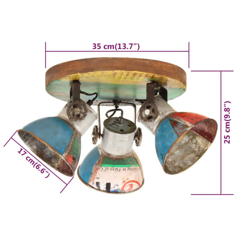 Industrialna lampa sufitowa, 25 W, kolorowa, 42x25 cm, E27
