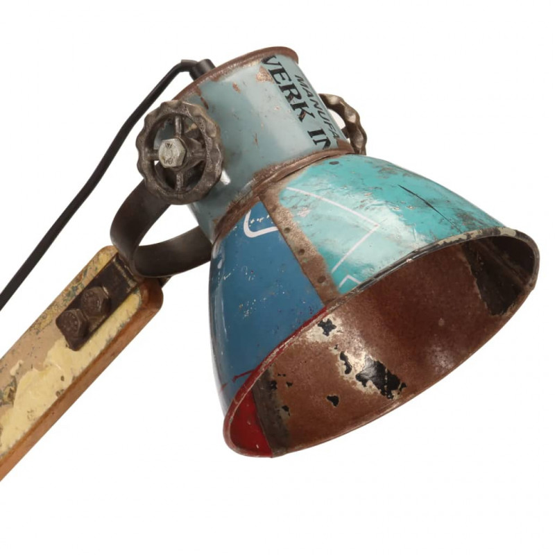 Industrialna lampka biurkowa, kolorowa, okrągła, 23x18x95 cm