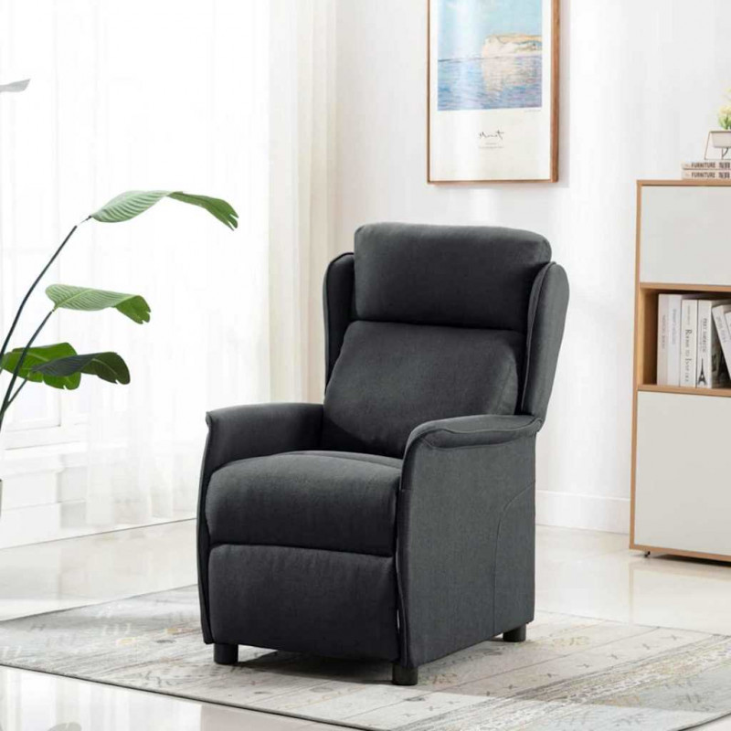 Fotel do masażu Ciemnoszary 93.5 x 67.5 x 101.5 cm tkanina