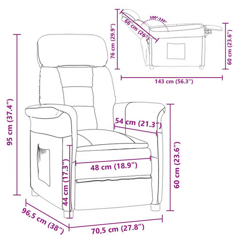 fotel Ciemnoszary 96,5 x 70,5 x 95 cm Mikrofibra