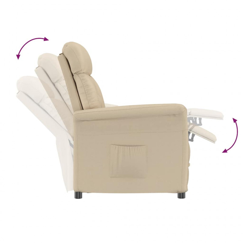 fotel Kremowy 96,5 x 70,5 x 95 cm Mikrofibra