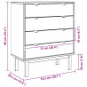 Komoda OTTA, 76,5x39,5x90 cm, lite drewno sosnowe