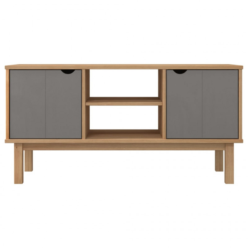 Szafka pod TV OTTA, brązowo-szara 113,5x43x57 cm, sosna