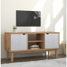 Szafka pod TV OTTA, brązowo-biała 113,5x43x57 cm, sosna