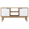 Szafka pod TV OTTA, brązowo-biała 113,5x43x57 cm, sosna