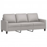 Sofa 3-osobowa, jasnoszara, 180 cm, tapicerowana tkaniną