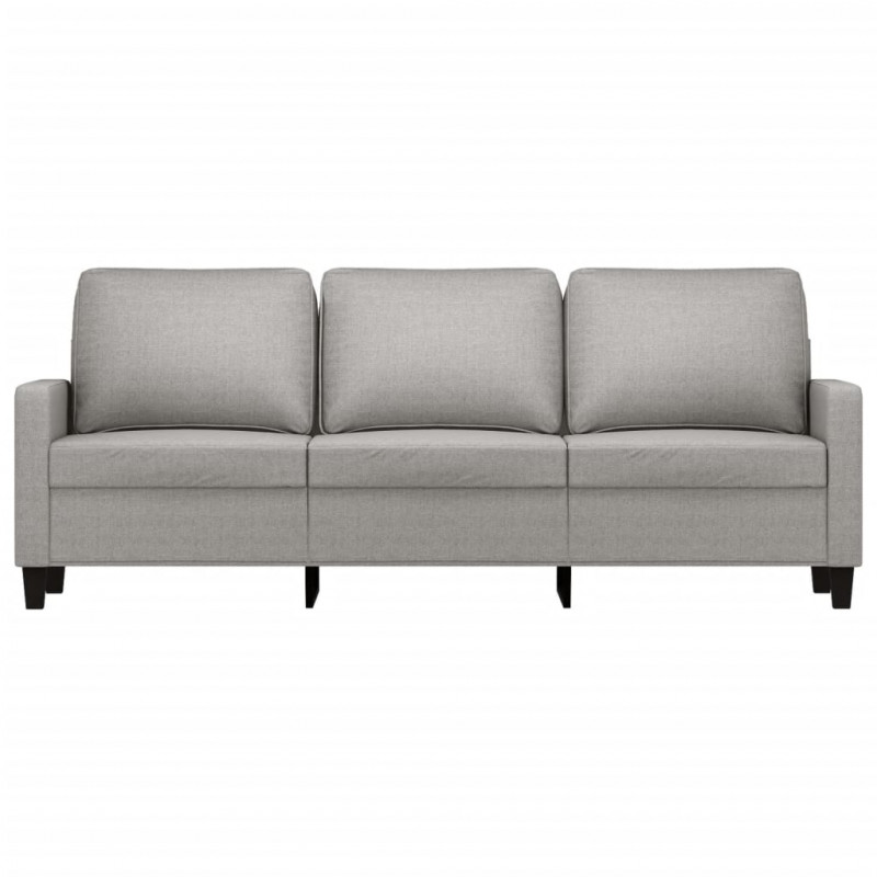 Sofa 3-osobowa, jasnoszara, 180 cm, tapicerowana tkaniną