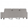 Sofa 3-osobowa, jasnoszara, 180 cm, tapicerowana tkaniną