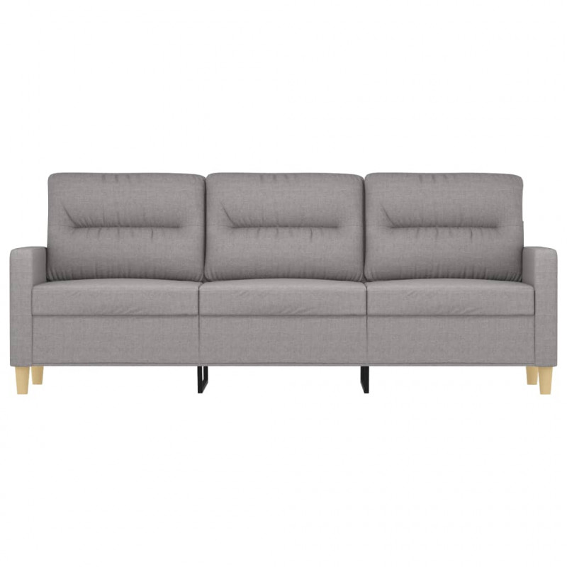 Sofa 3-osobowa, jasnoszara, 180 cm, tapicerowana tkaniną