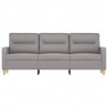 Sofa 3-osobowa, jasnoszara, 180 cm, tapicerowana tkaniną