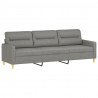 Sofa 3-osobowa, ciemnoszara, 210 cm, tapicerowana tkaniną