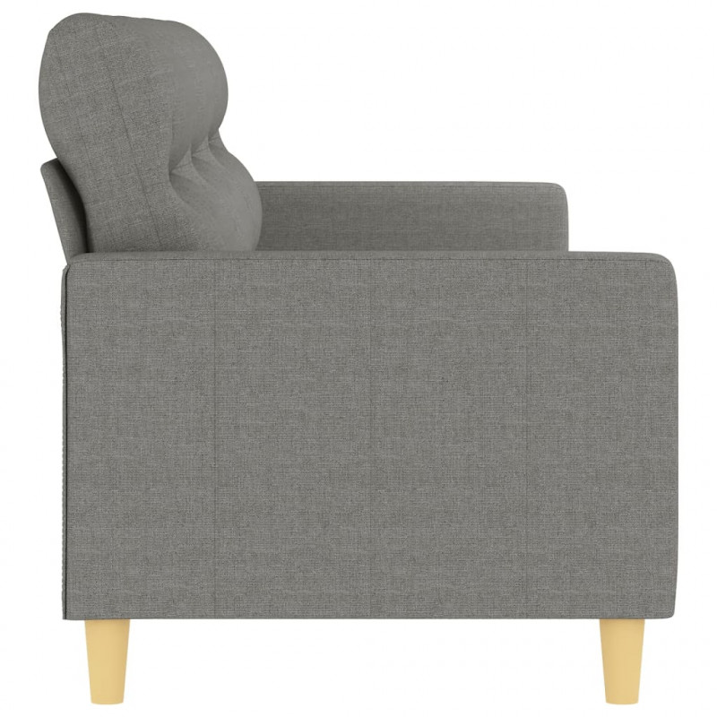 Sofa 3-osobowa, ciemnoszara, 210 cm, tapicerowana tkaniną