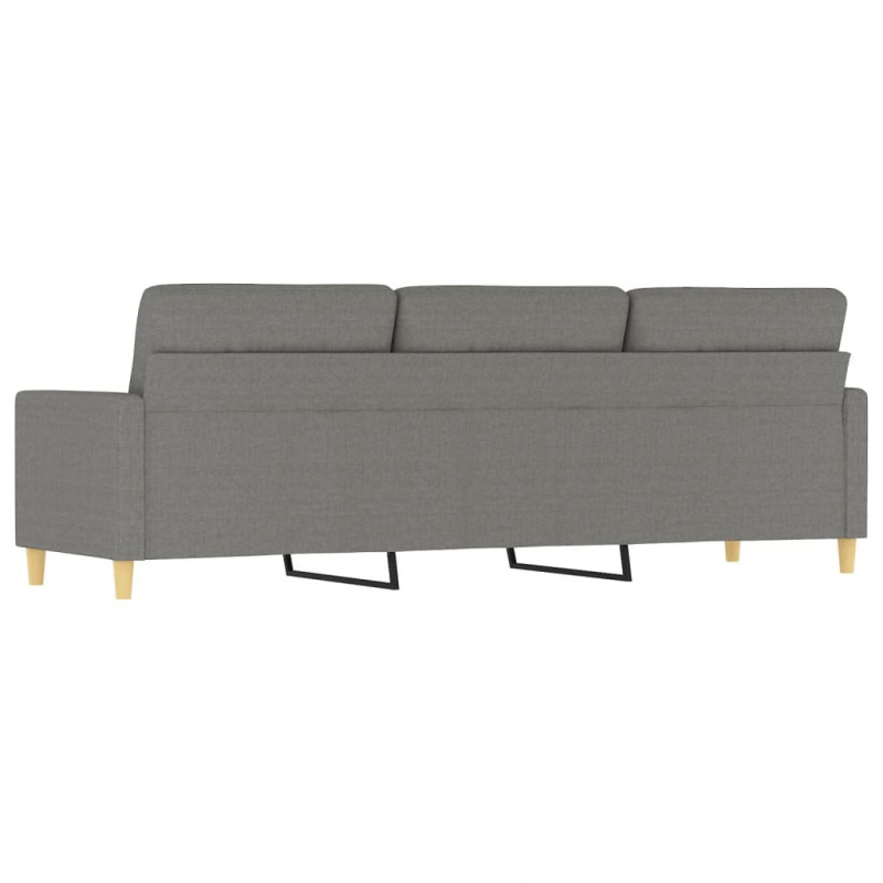 Sofa 3-osobowa, ciemnoszara, 210 cm, tapicerowana tkaniną