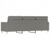 Sofa 3-osobowa, ciemnoszara, 210 cm, tapicerowana tkaniną