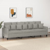Sofa 3-osobowa, jasnoszara, 210 cm, tapicerowana tkaniną