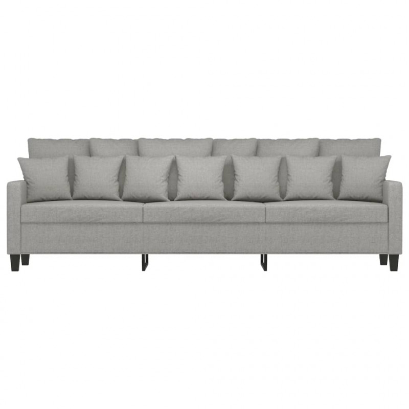 Sofa 3-osobowa, jasnoszara, 210 cm, tapicerowana tkaniną