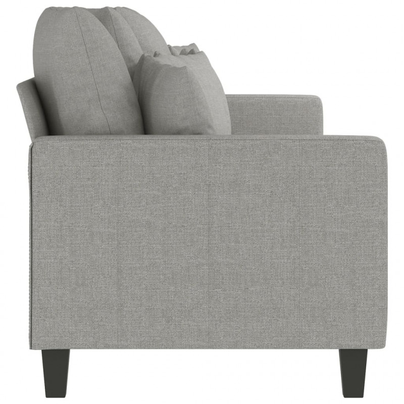 Sofa 3-osobowa, jasnoszara, 210 cm, tapicerowana tkaniną