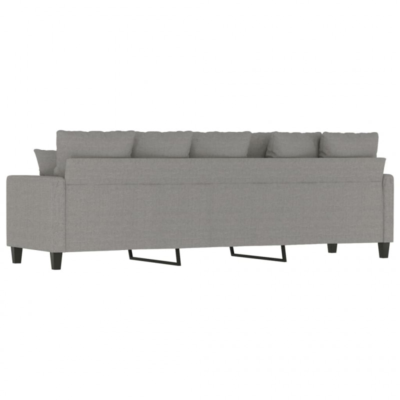 Sofa 3-osobowa, jasnoszara, 210 cm, tapicerowana tkaniną