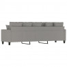 Sofa 3-osobowa, jasnoszara, 210 cm, tapicerowana tkaniną