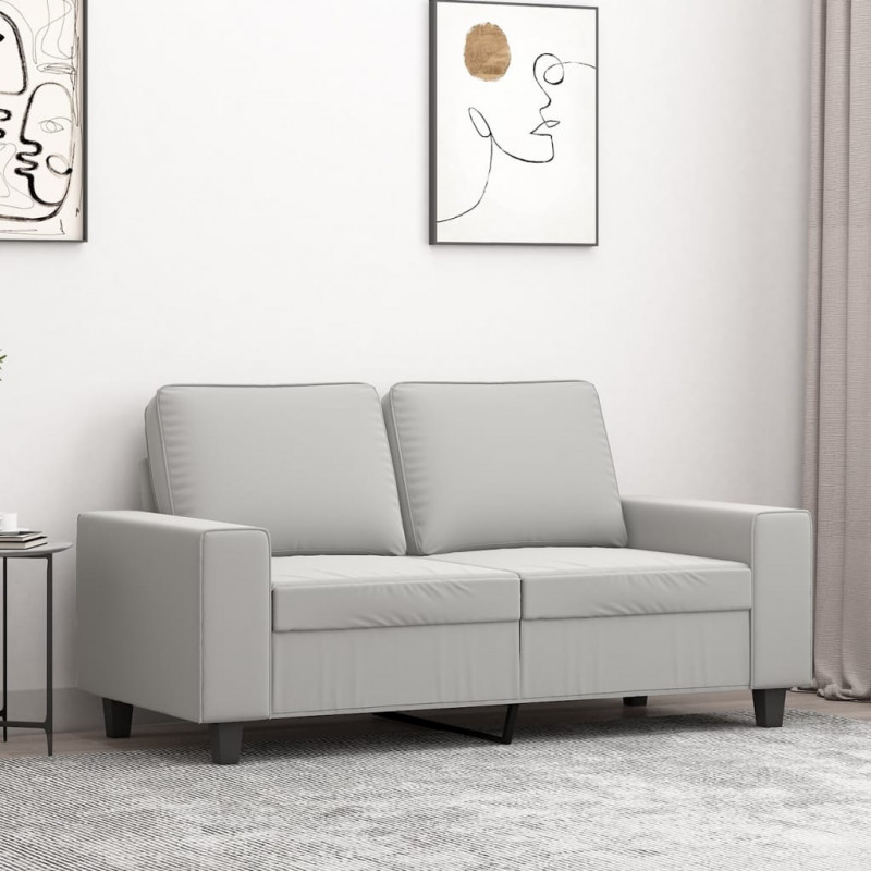Sofa 2-osobowa, jasnoszara, 120 cm, tapicerowana mikrofibrą