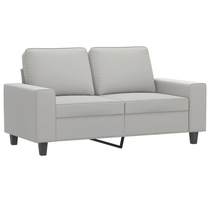 Sofa 2-osobowa, jasnoszara, 120 cm, tapicerowana mikrofibrą