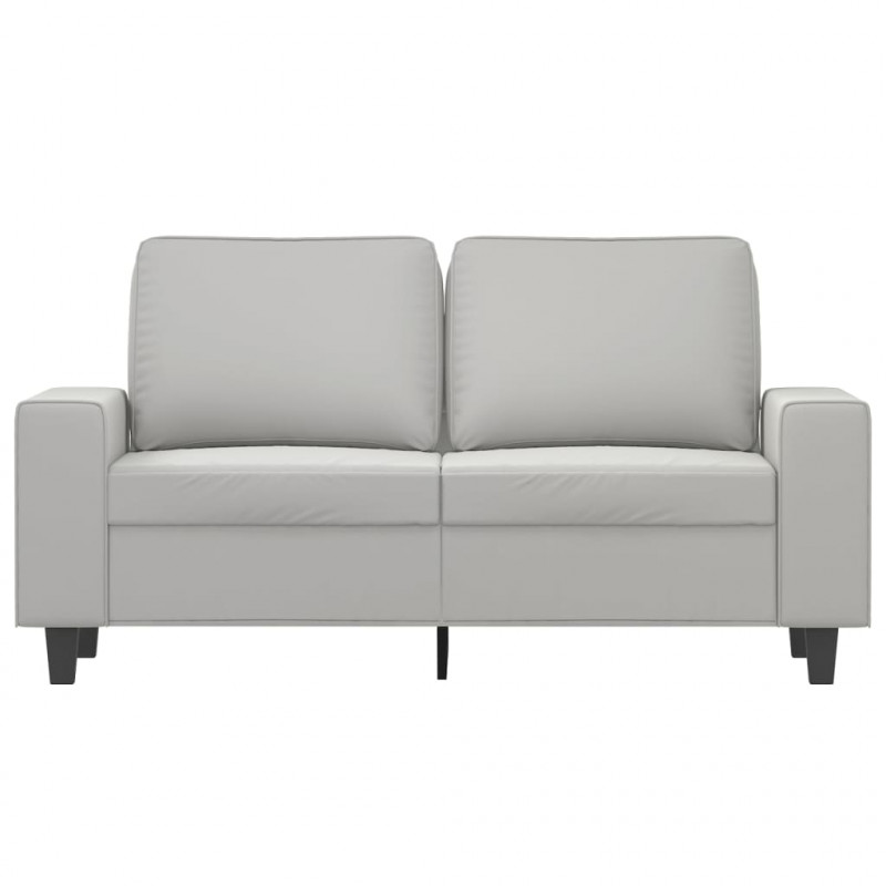 Sofa 2-osobowa, jasnoszara, 120 cm, tapicerowana mikrofibrą