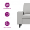 Sofa 2-osobowa, jasnoszara, 120 cm, tapicerowana mikrofibrą