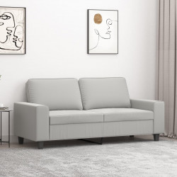 Sofa 2-osobowa, jasnoszary, 140 cm, tapicerowana mikrofibrą
