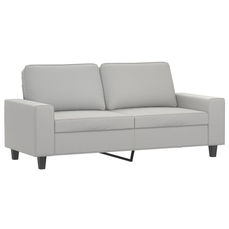 Sofa 2-osobowa, jasnoszary, 140 cm, tapicerowana mikrofibrą