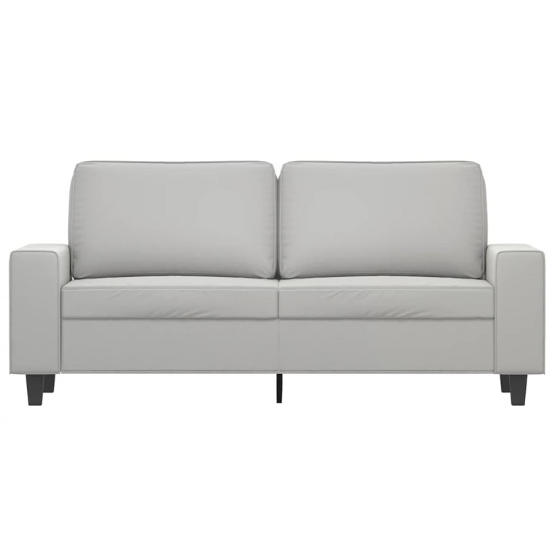 Sofa 2-osobowa, jasnoszary, 140 cm, tapicerowana mikrofibrą