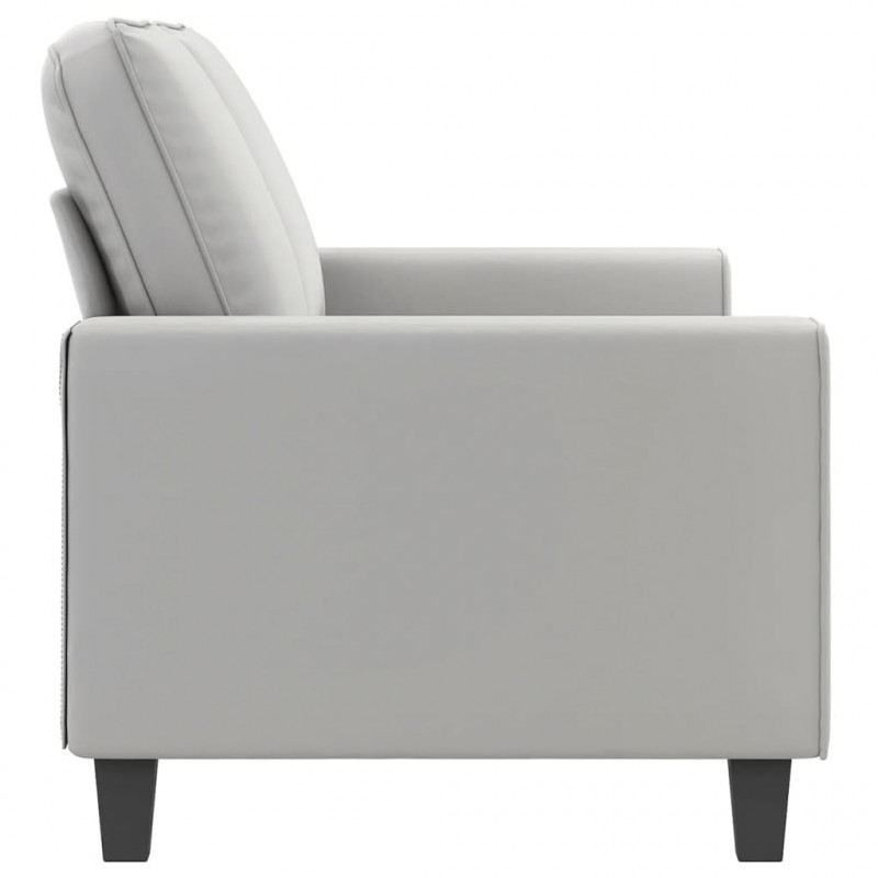 Sofa 2-osobowa, jasnoszary, 140 cm, tapicerowana mikrofibrą