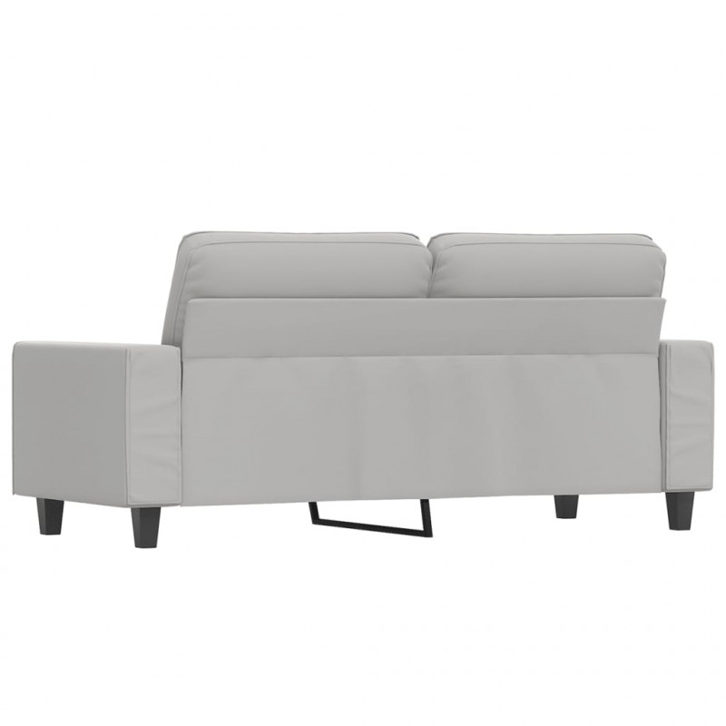 Sofa 2-osobowa, jasnoszary, 140 cm, tapicerowana mikrofibrą