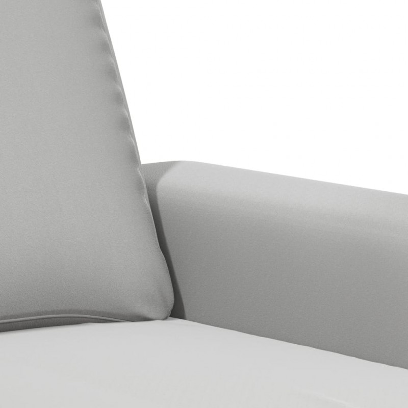 Sofa 2-osobowa, jasnoszary, 140 cm, tapicerowana mikrofibrą
