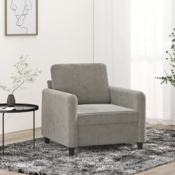 Fotel, jasnoszary, 60 cm, obity aksamitem