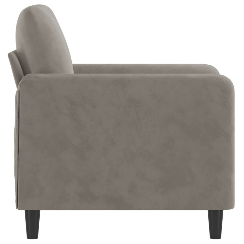 Fotel, jasnoszary, 60 cm, obity aksamitem
