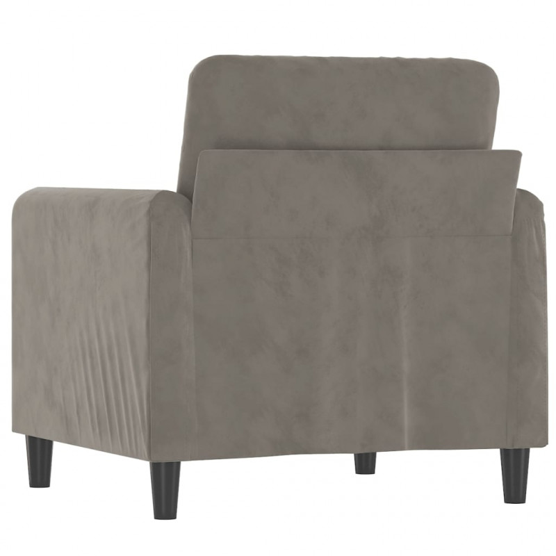 Fotel, jasnoszary, 60 cm, obity aksamitem