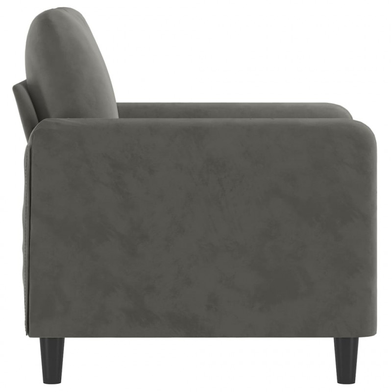 Fotel, ciemnoszary, 60 cm, obity aksamitem