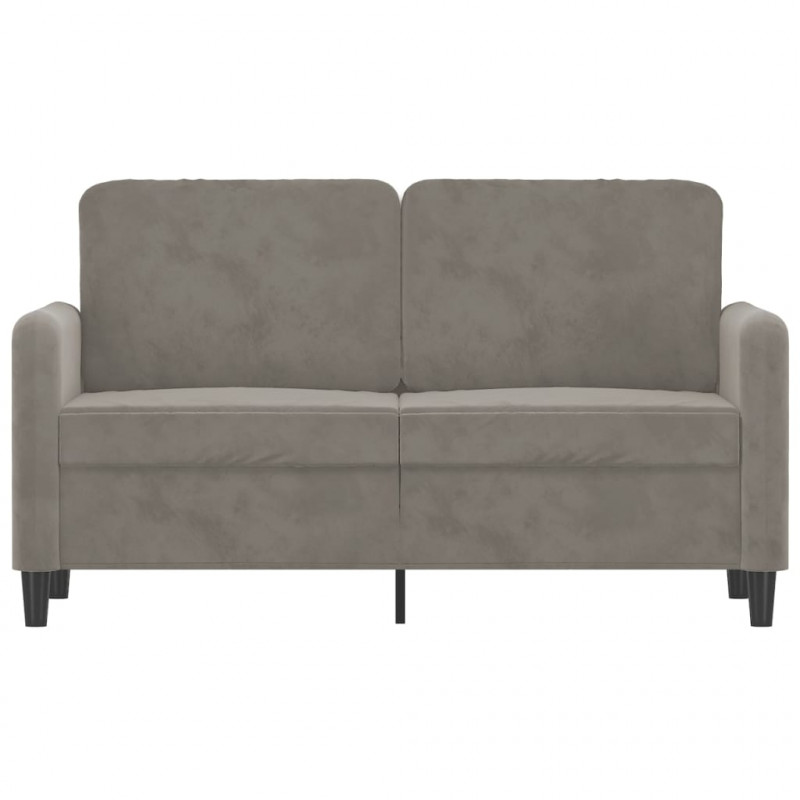 Sofa 2-osobowa, jasnoszara, 120 cm, tapicerowana aksamitem