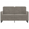 Sofa 2-osobowa, jasnoszara, 120 cm, tapicerowana aksamitem