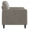 Sofa 2-osobowa, jasnoszara, 120 cm, tapicerowana aksamitem