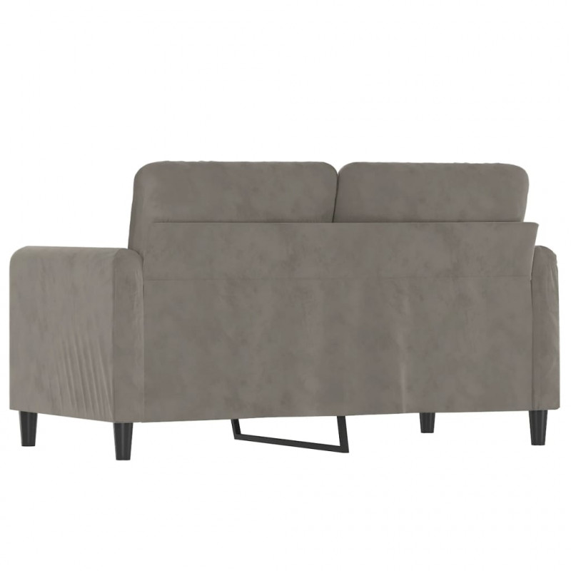 Sofa 2-osobowa, jasnoszara, 120 cm, tapicerowana aksamitem