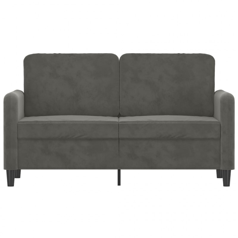 Sofa 2-osobowa, ciemnoszary, 120 cm, tapicerowana aksamitem