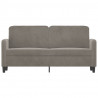 Sofa 2-osobowa, jasnoszara, 140 cm, tapicerowana aksamitem
