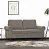 Sofa 2-osobowa, jasnoszara, 120 cm, tapicerowana aksamitem