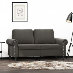 Sofa 2-osobowa, ciemnoszary, 120 cm, tapicerowana aksamitem